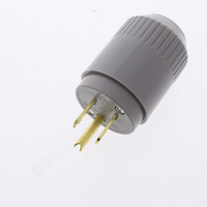 Bryant Hubbell Gray Industrial Straight Blade Plug Nema 5-15P 15A 125V 5266BGRY
