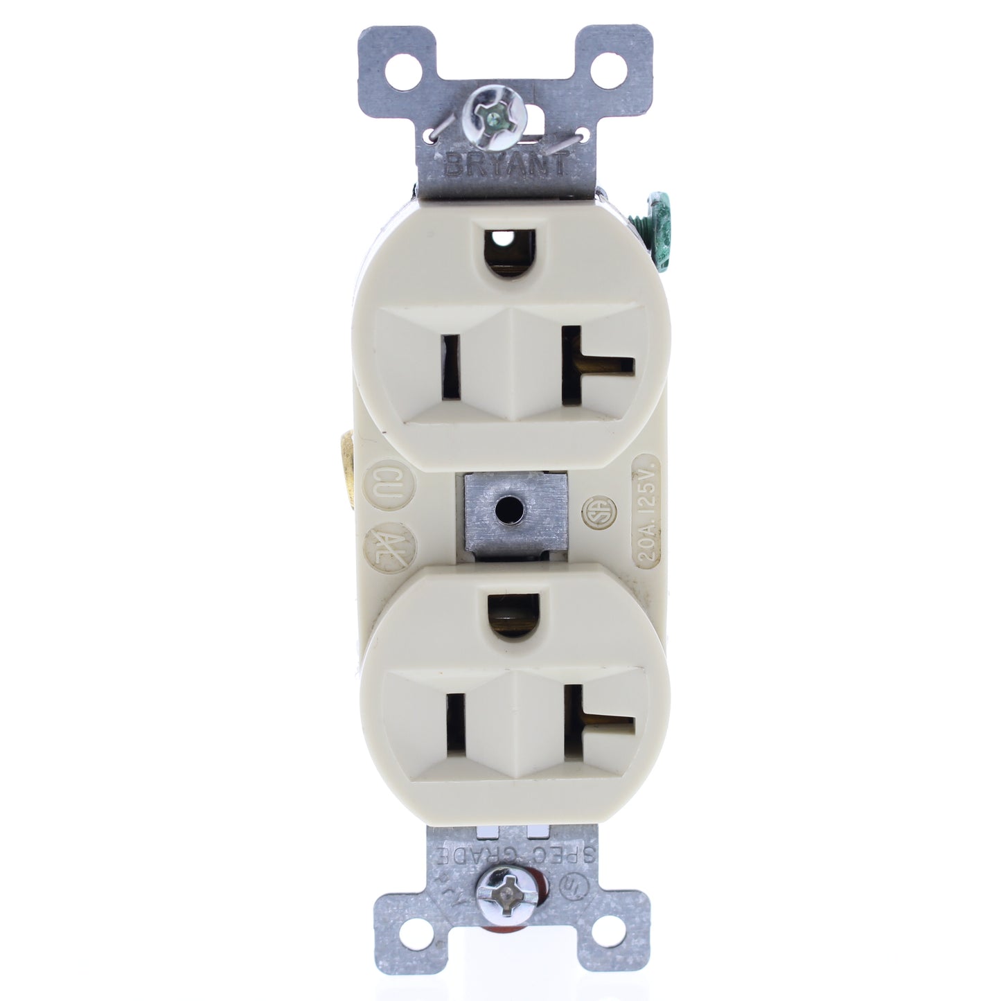 Bryant Oldstyle Ivory Heavy Duty Receptacle Duplex Outlet 5-20R 20A 125V 5352I