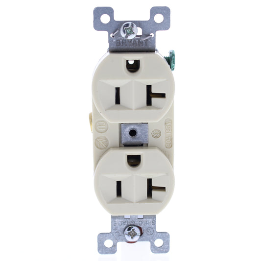 Bryant Oldstyle Ivory Heavy Duty Receptacle Duplex Outlet 5-20R 20A 125V 5352I
