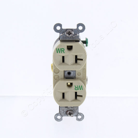 Bryant 5362BIWR Ivory 20A Industrial Receptacle Outlet Weather Resistant 125V