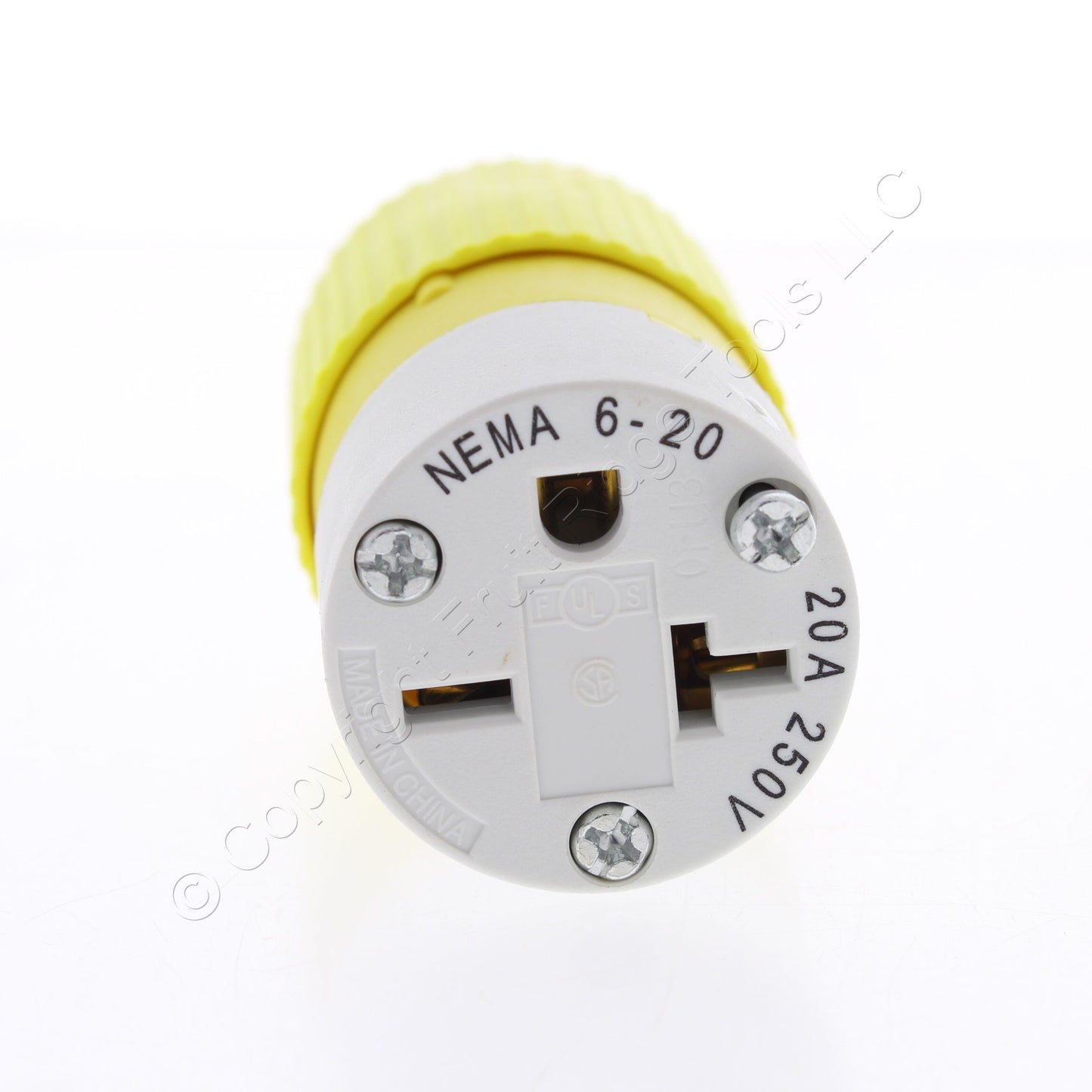 Bryant 5469NCSY Industrial Yellow Straight Blade 20A Connector 250V NEMA 6-20R