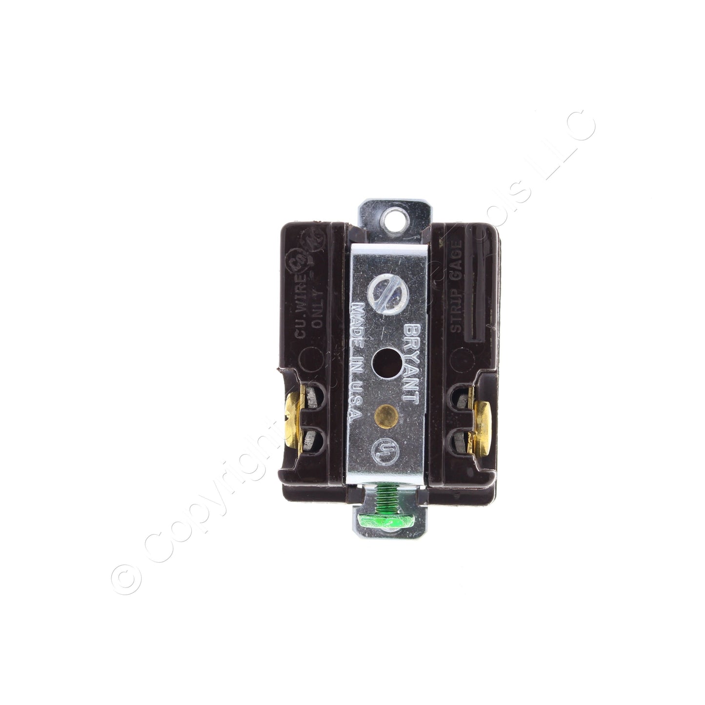 Bryant Brown Short Strap Receptacle Outlet Floor Box Panel Mount 15A 250V 5684