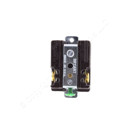 Bryant Brown Short Strap Receptacle Outlet Floor Box Panel Mount 15A 250V 5684