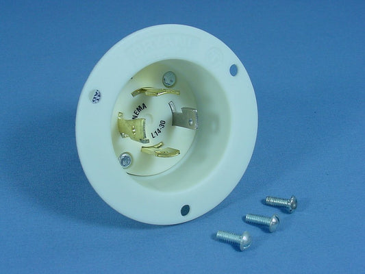 Bryant L14-30P Locking Flanged Inlet 30A Motor Base Plug 125/250V