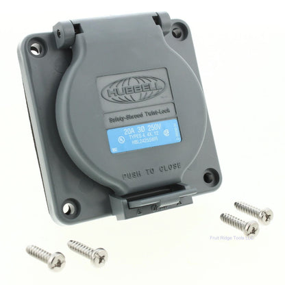 Bryant 71520SWR 20A Locking Flanged Inlet Reverse Service +Cover L15-20P 250V