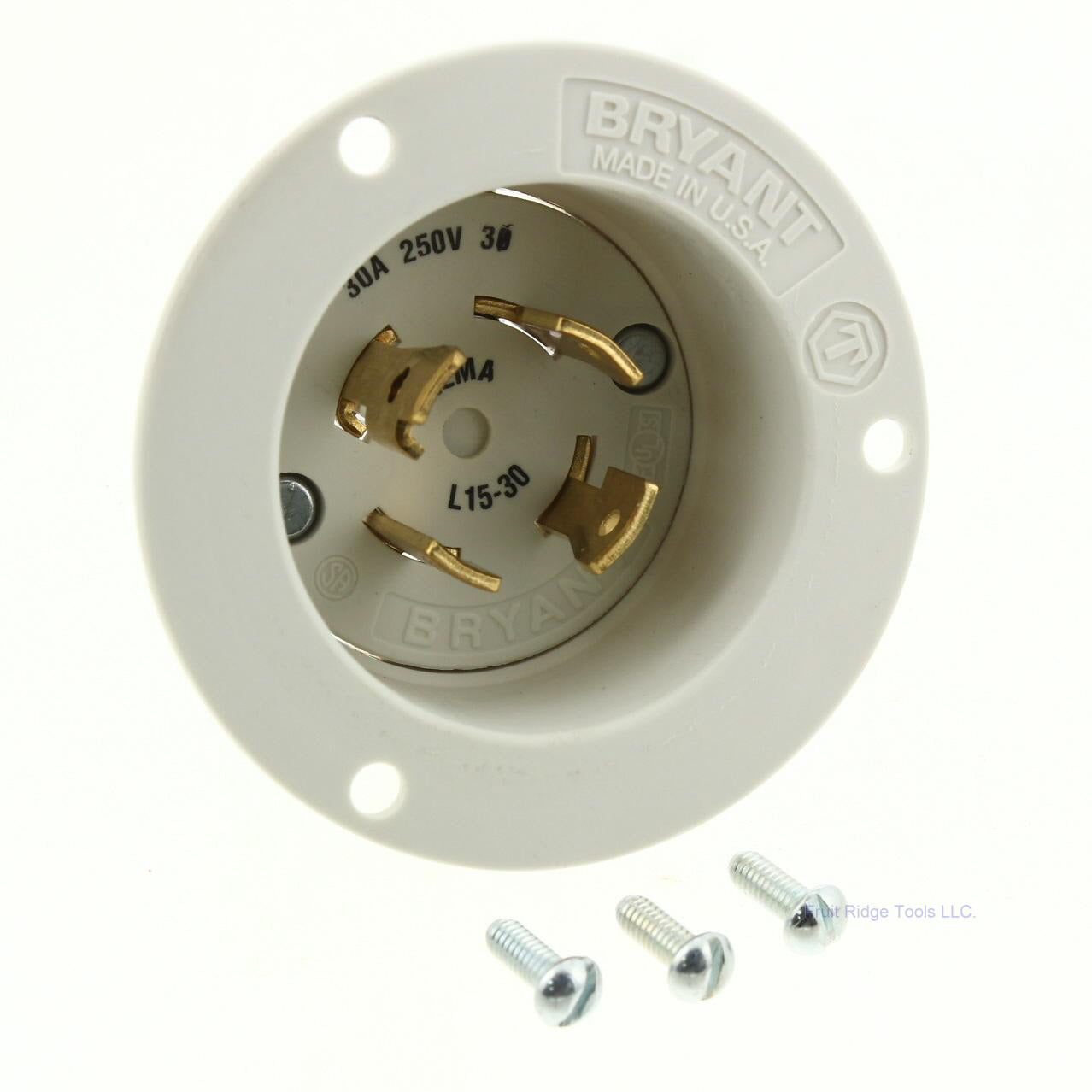 Bryant L15-30 Locking Flanged Inlet L15-30P Motor Base Plug 30A 250V 3� 71530MB