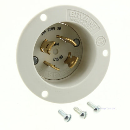 Bryant L15-30 Locking Flanged Inlet L15-30P Motor Base Plug 30A 250V 3� 71530MB