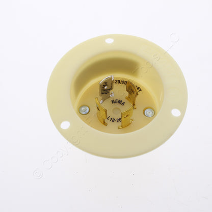 Bryant Twist Locking Flanged Inlet Plug L18-20P 20A 120/208V 3�Y Boxed 71820MB