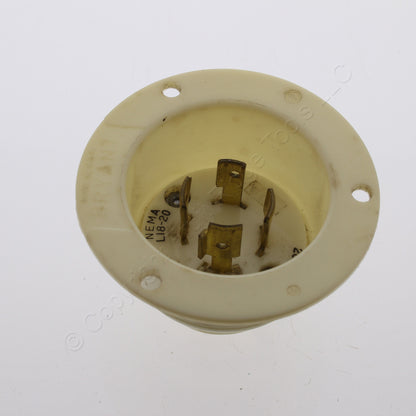Bryant Twist Locking Flanged Inlet Plug L18-20P 20A 120/208V 3�Y Bulk 71820MB