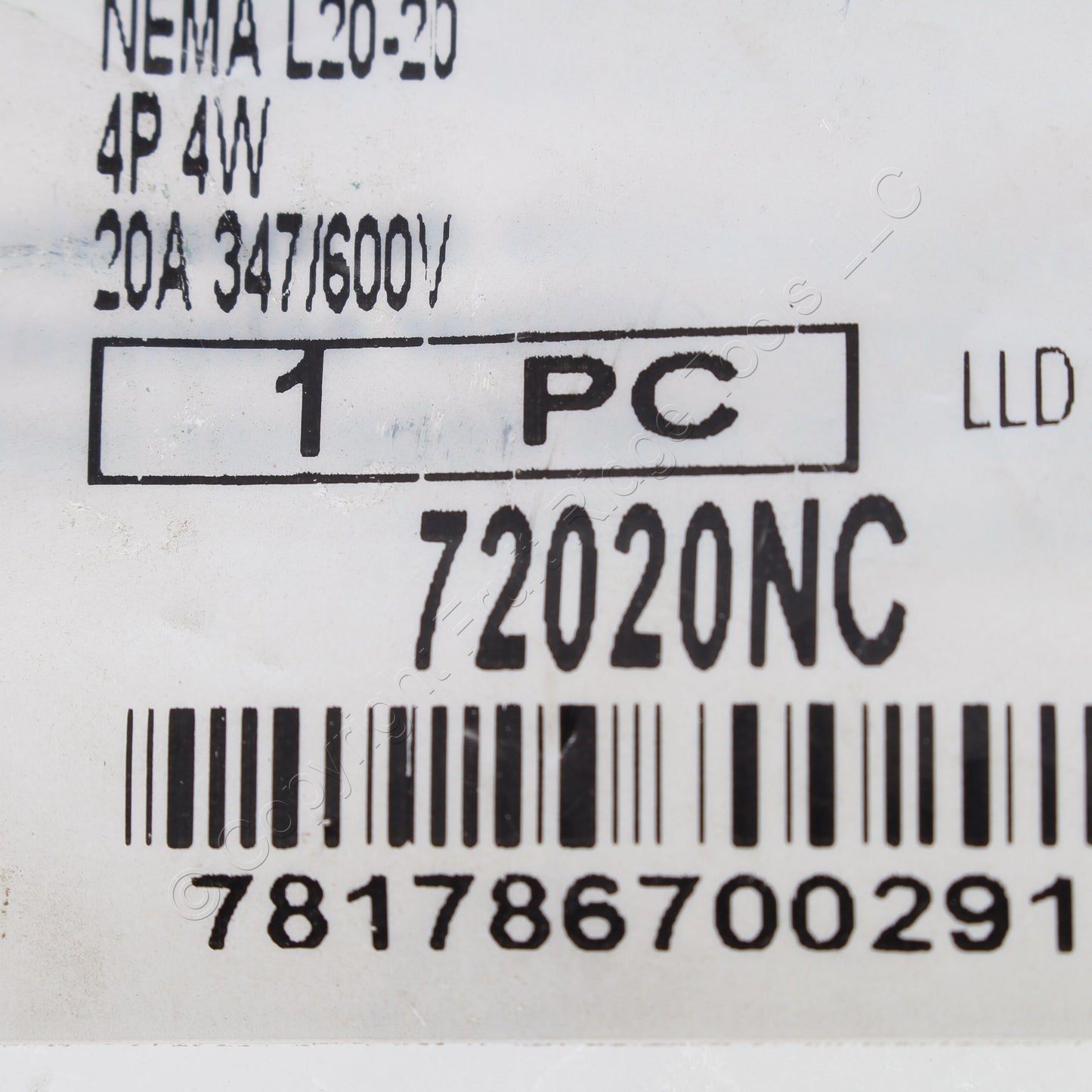 Hubbell Bryant Twist Turn Locking Connector L20-20R 20A 347/600V 3ØY 72020NC