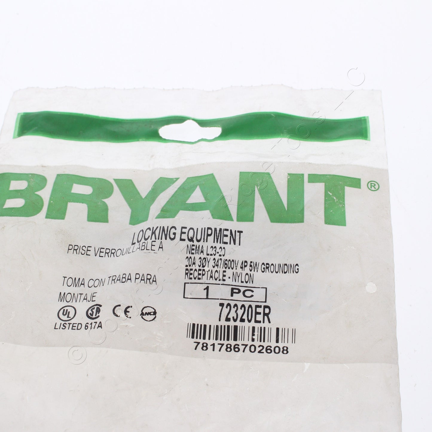 Bryant L23-20 Locking Flanged Outlet Turn Lock L23-20R 20A 347/600V 3�Y 72320ER