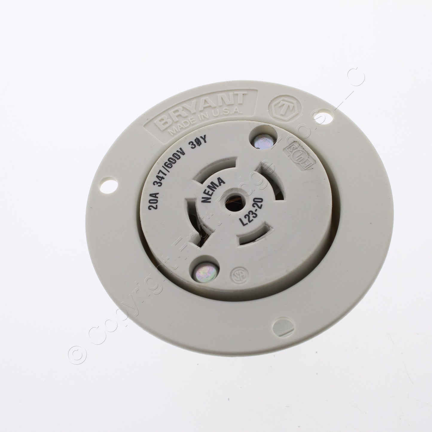 Bryant L23-20 Locking Flanged Outlet Turn Lock L23-20R 20A 347/600V 3�Y 72320ER