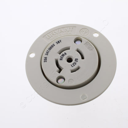 Bryant L23-20 Locking Flanged Outlet Turn Lock L23-20R 20A 347/600V 3�Y 72320ER