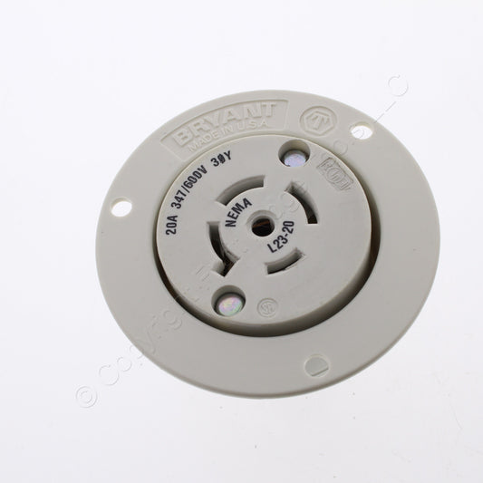 Bryant L23-20 Locking Flanged Outlet Turn Lock L23-20R 20A 347/600V 3�Y 72320ER