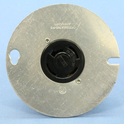 Bryant Non-Nema Locking Receptacle 20A 120/208V 3PHY 4" Round Metal Box Cover