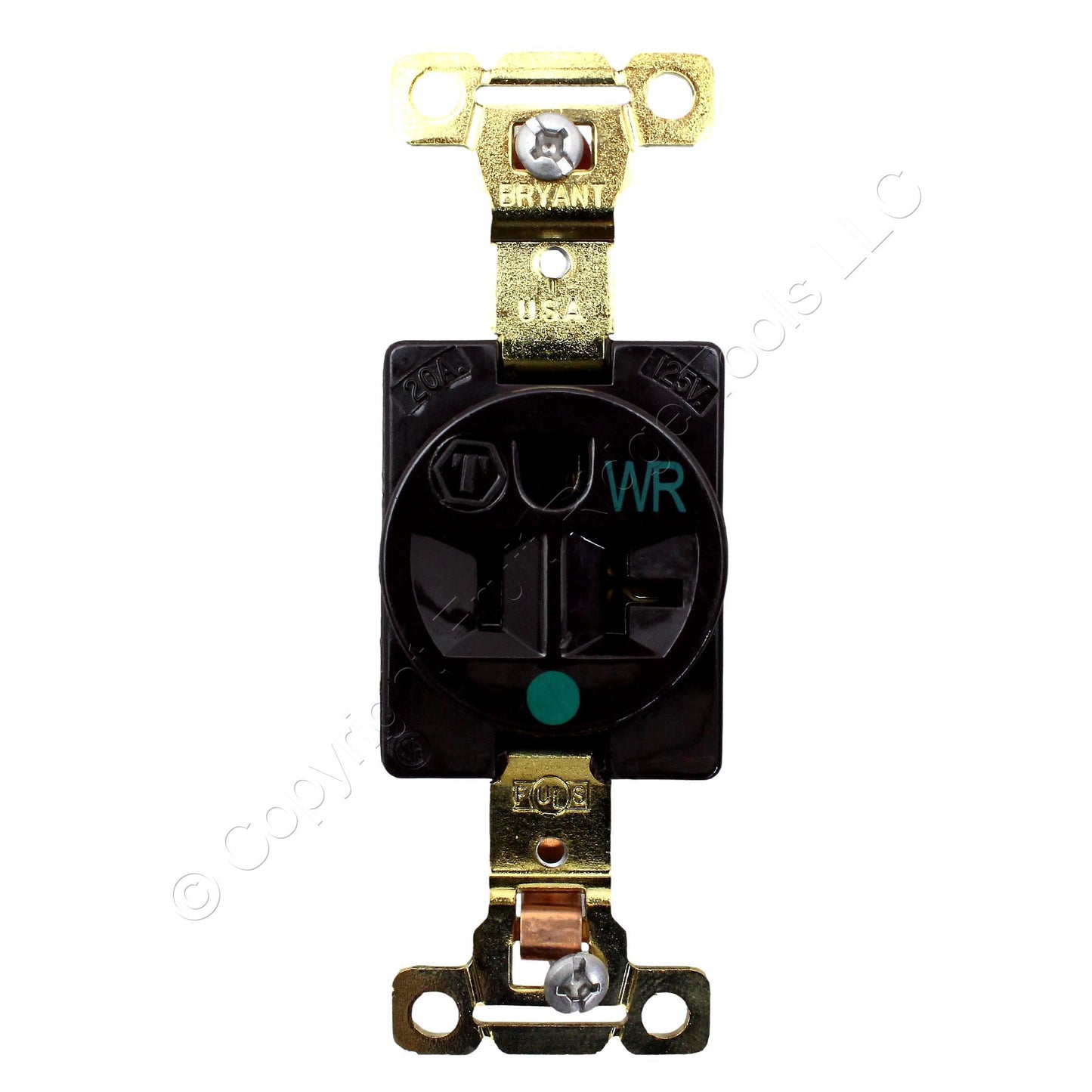 Bryant 8310WR Brown Hospital Single Outlet 20A 5-20 Receptacle Weather Resistant
