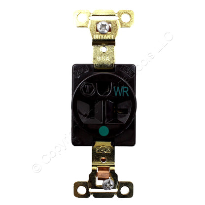 Bryant 8310WR Brown Hospital Single Outlet 20A 5-20 Receptacle Weather Resistant