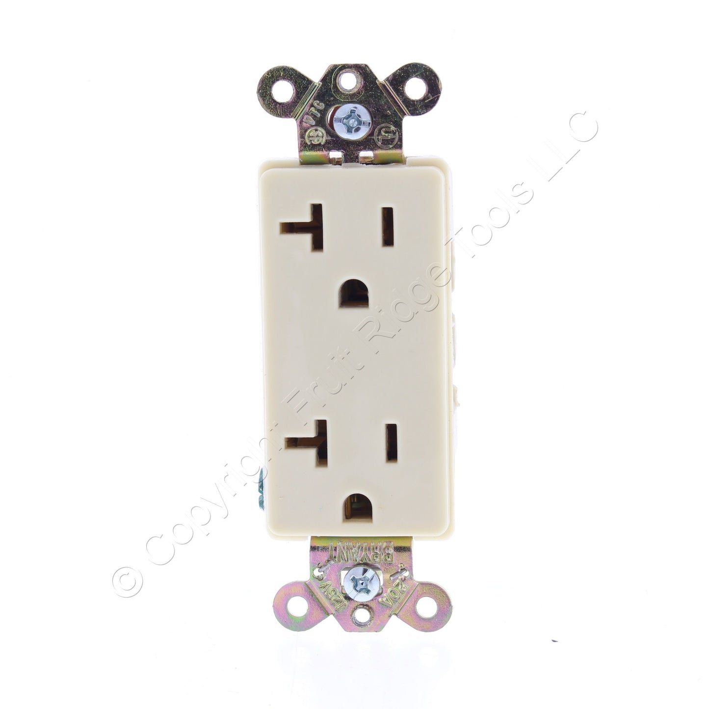 Bryant/Hubbell Ivory Industrial Grade Duplex Outlet Receptacle 20A 125V 9352I