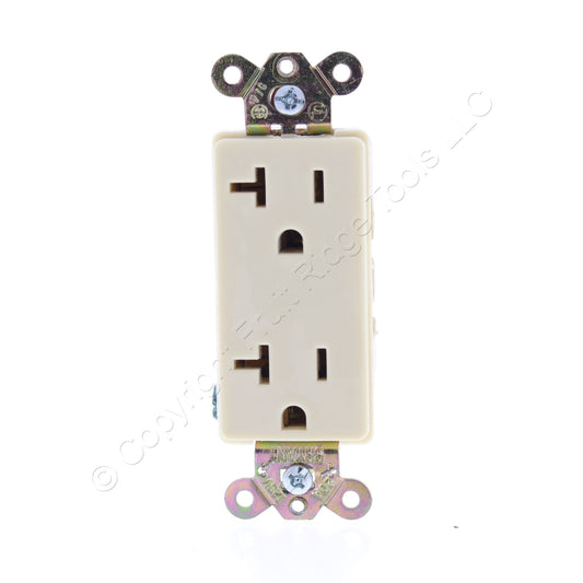 Bryant/Hubbell Ivory Industrial Grade Duplex Outlet Receptacle 20A 125V 9352I