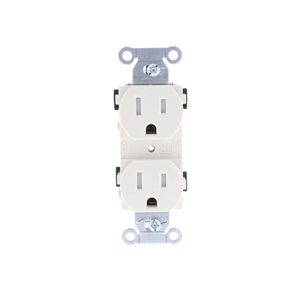 10 Bryant CBRS15LATR Light Almond Commercial TR Smooth Face 5-15R Duplex Outlets