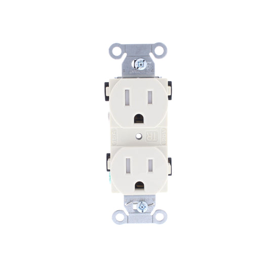 10 Bryant CBRS15LATR Light Almond Commercial TR Smooth Face 5-15R Duplex Outlets