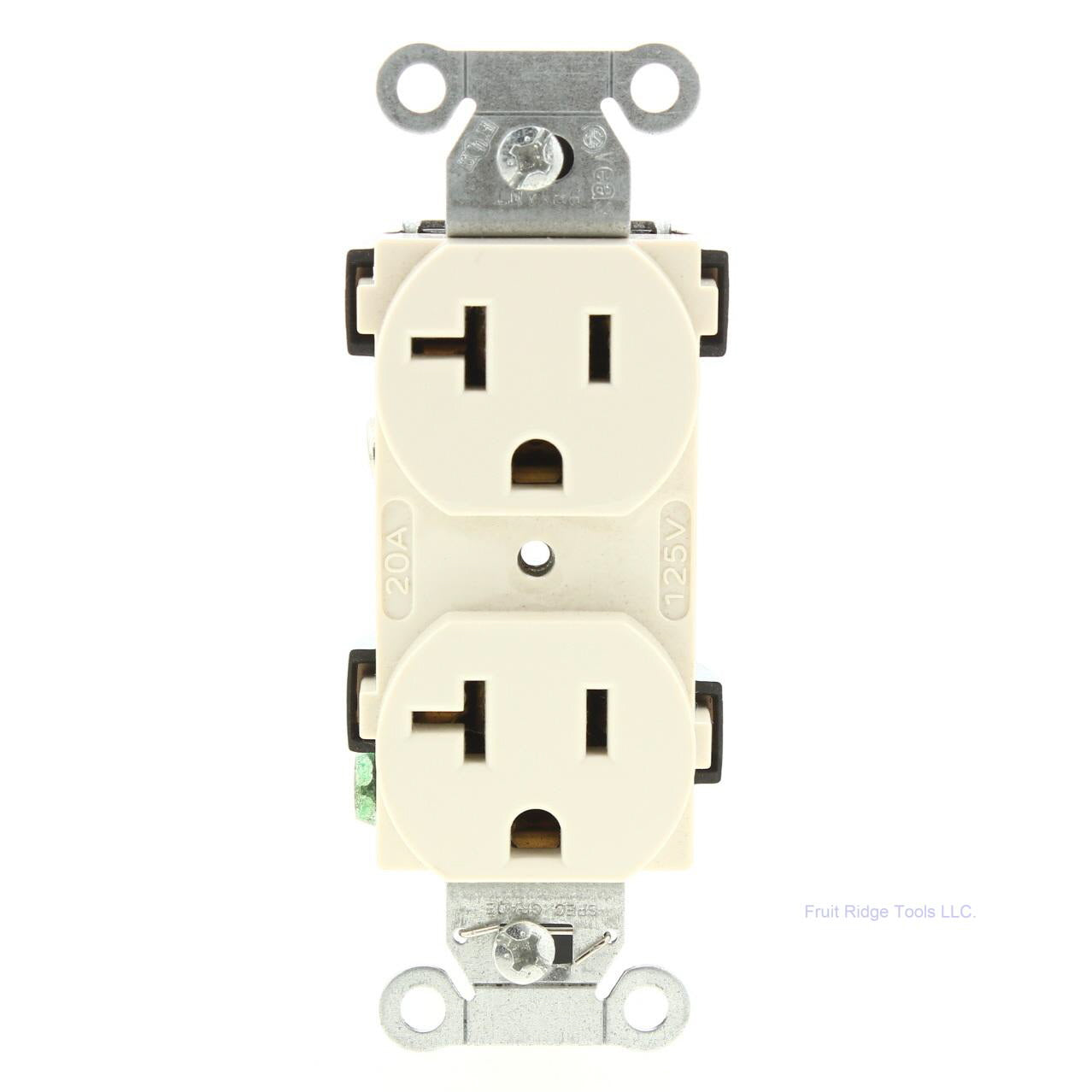 Bryant/Hubbell Lt Almond Commercial Outlet Duplex Receptacle 20A 125V CRS20LA