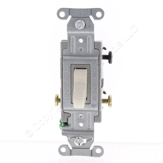 Hubbell Bryant CS320-BLA Lt Almond 3Way Commercial Grade Toggle Light Switch 20A