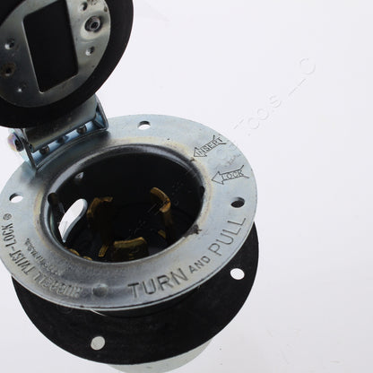 Bryant California Style Locking Armored Flanged Inlet Non-Nema 50A 250V 3 Phase