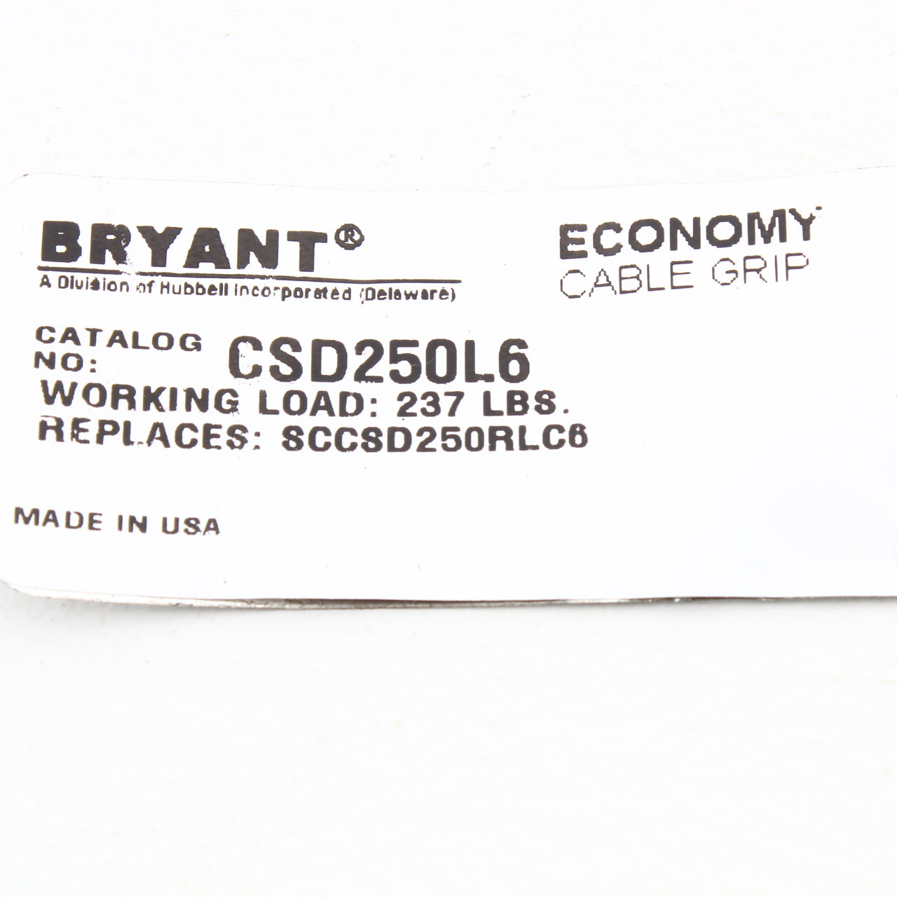 Bryant/Hubbell 6" Conduit Riser Grip Split Mesh 2.50-2.99" Cable Cord CSD250L6