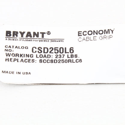 Bryant/Hubbell 6" Conduit Riser Grip Split Mesh 2.50-2.99" Cable Cord CSD250L6