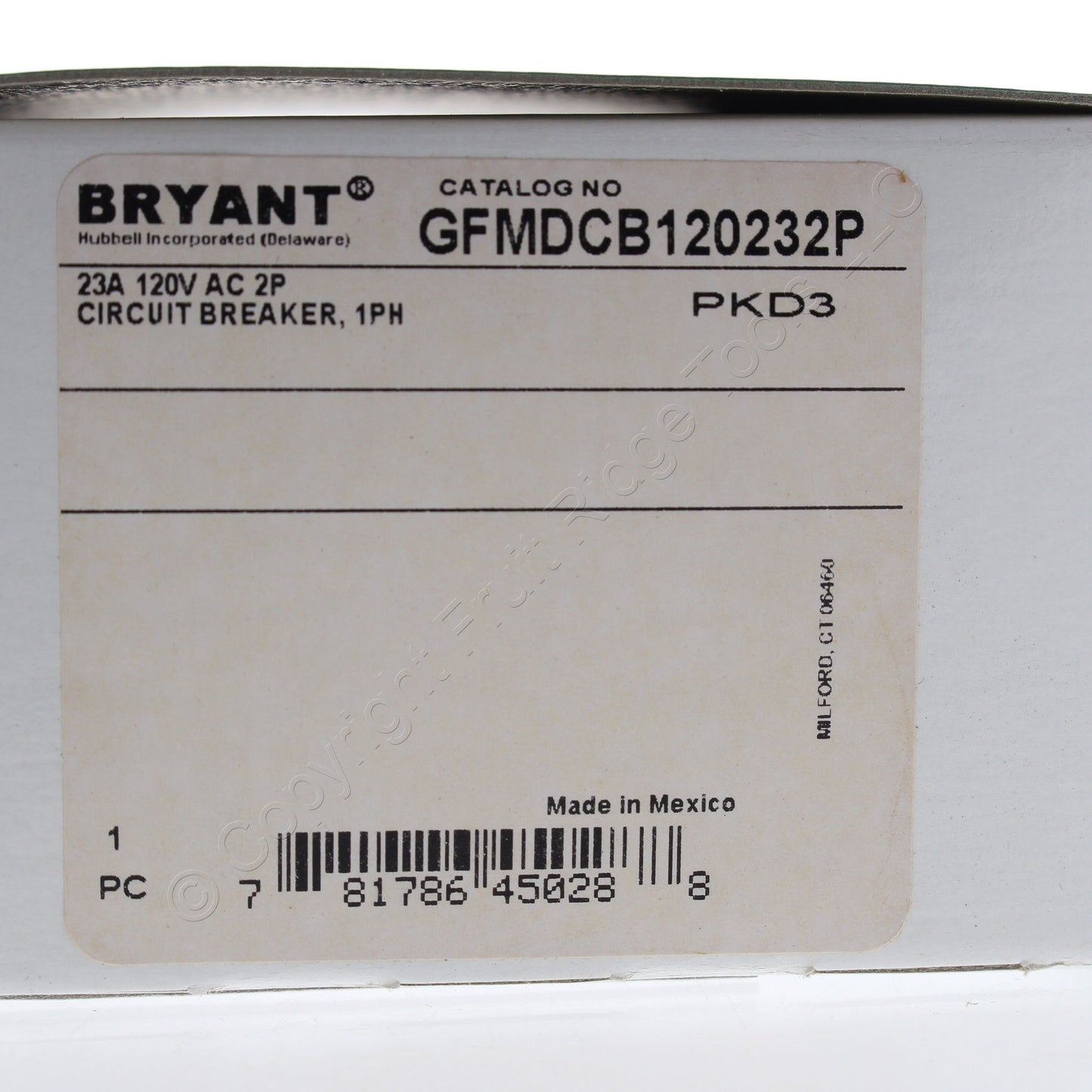 Bryant Circuit Breaker for Gfci Sensing Module 23A 120V 2-Pole 1PH GFMDCB120232P