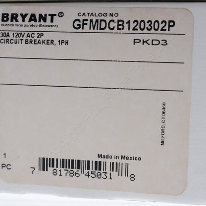 Bryant Circuit Breaker for Gfci Sensing Module 30A 120V 2-Pole 1PH GFMDCB120302P