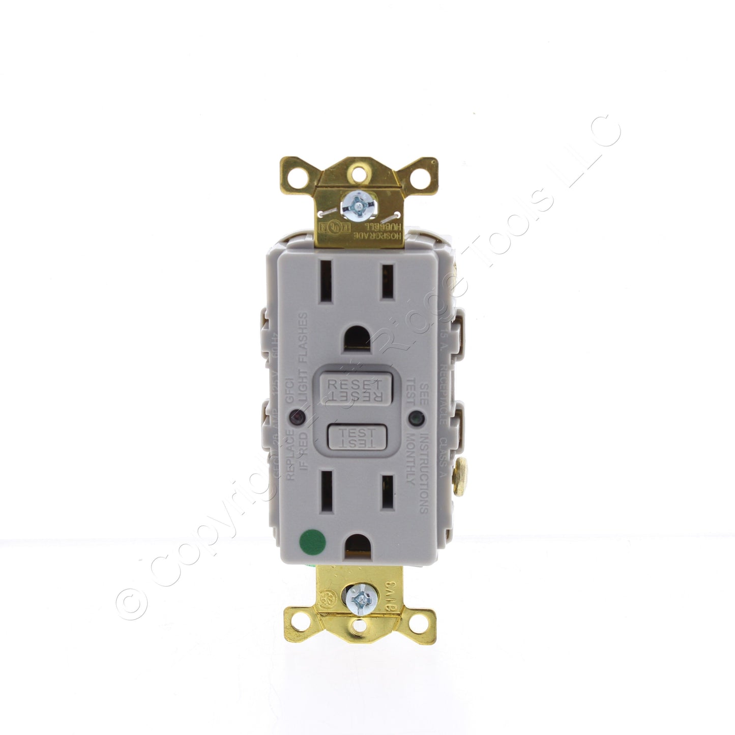 Bryant Gray Hospital Grade Self-Test Gfci Receptacle Duplex Outlet 15A GFST82GY