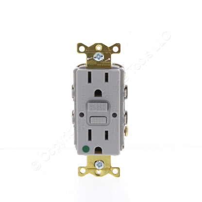 Bryant Gray Hospital Grade Self-Test Gfci Receptacle Duplex Outlet 15A GFST82GY