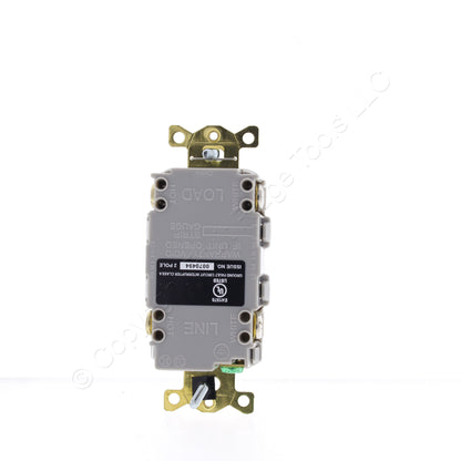 Bryant Gray Hospital Grade Self-Test Gfci Receptacle Duplex Outlet 15A GFST82GY