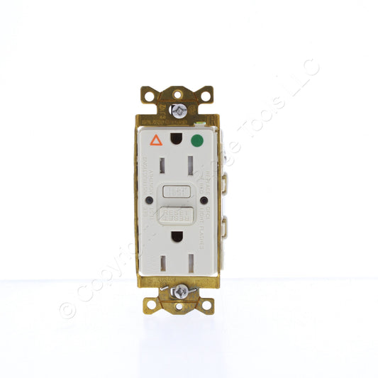 Bryant GFST82LAIG Lt Almond Hospital ISO GND SelfTest GFCI Receptacle Outlet 15A