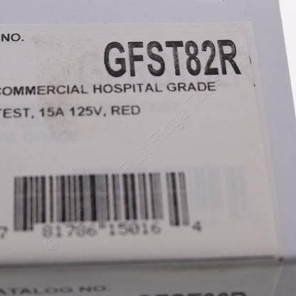 Bryant Red Hospital Grade Self-Test Gfci Receptacle Duplex Outlet 15A GFST82R