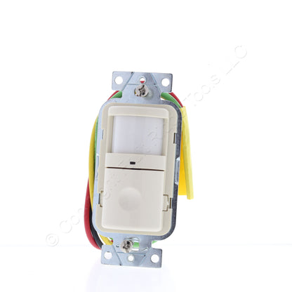 Bryant MS2000NLA Lt Almond Occupancy Sensor Switch Night Light 120/277V 180� PIR