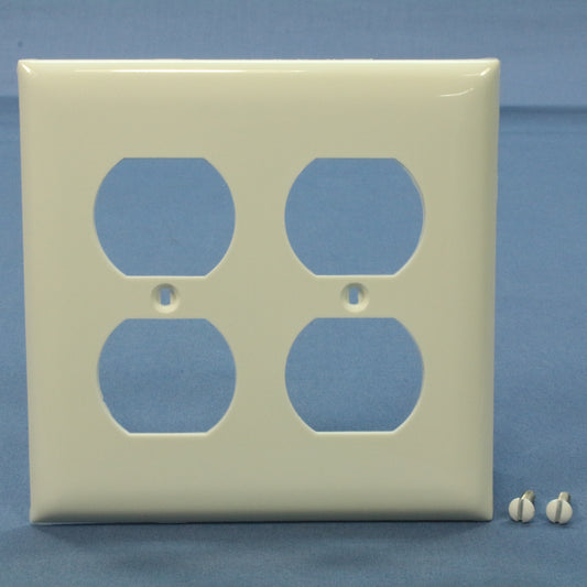 Bryant N1302 White Thermoplastic 2-Gang Outlet Cover Duplex Receptacle Wallplate