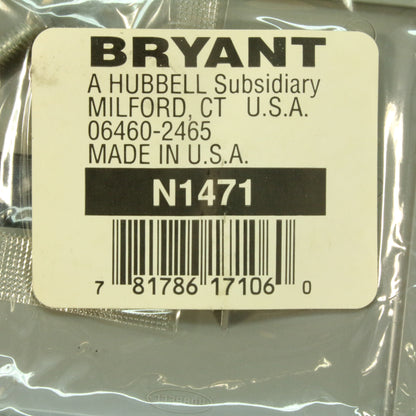 Bryant N1471 Gray 1-Gang Toggle Switch Unbreakable Nylon Standard Size Wallplate