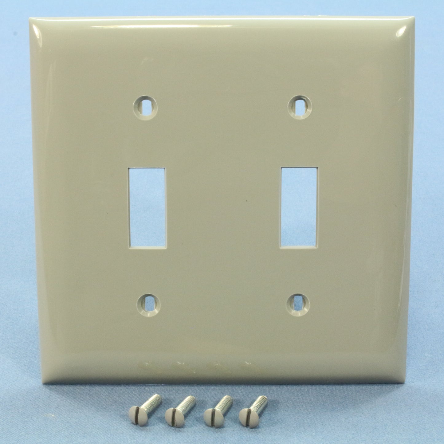 Bryant N1472 Gray 2-Gang Toggle Switch Unbreakable Nylon Standard Size Wallplate