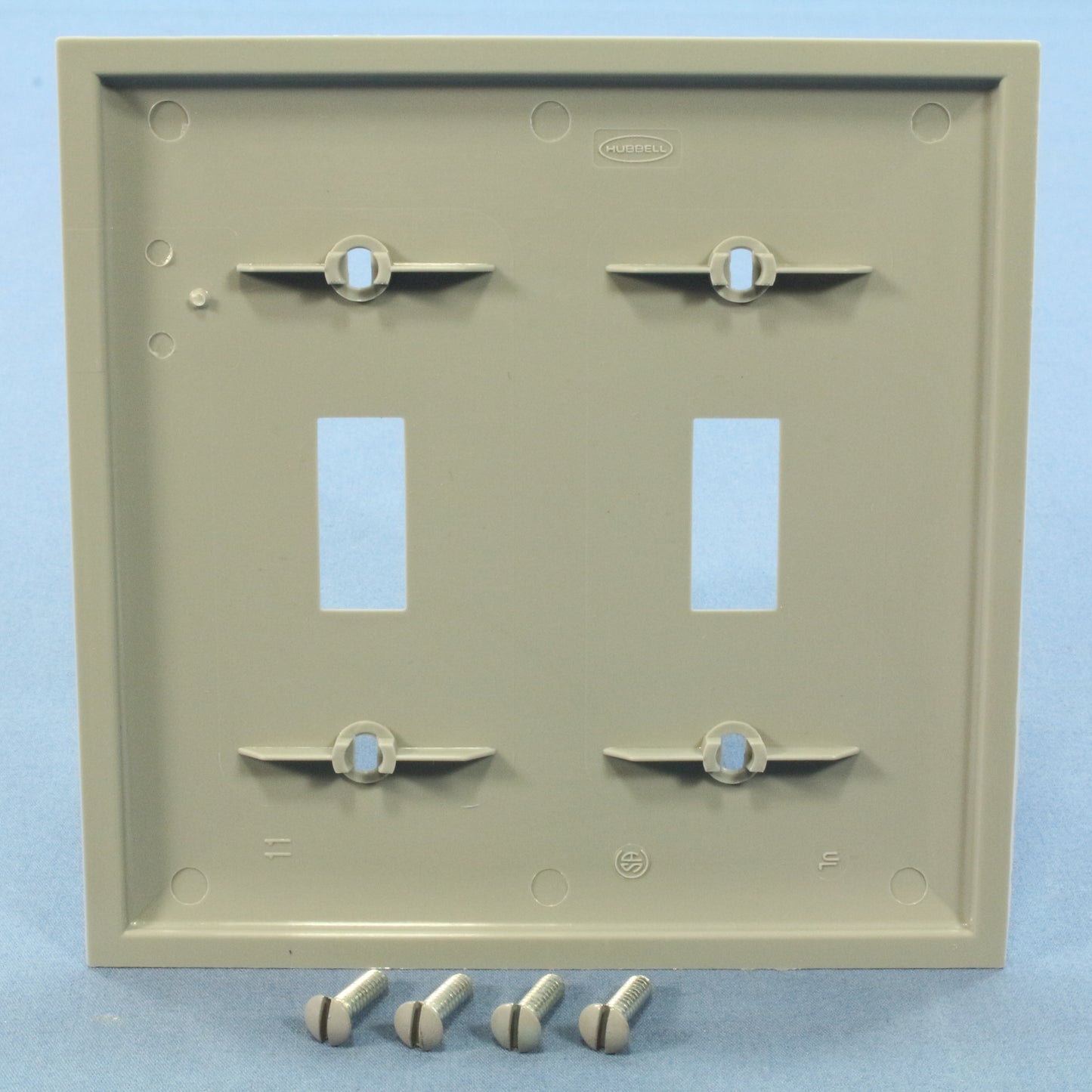 Bryant N1472 Gray 2-Gang Toggle Switch Unbreakable Nylon Standard Size Wallplate
