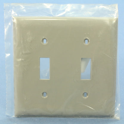 Bryant N1472 Gray 2-Gang Toggle Switch Unbreakable Nylon Standard Size Wallplate