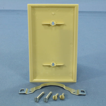 Bryant Ivory 1-Gang Blank Unbreakable Wall Plate Box Mount Nylon Cover N2121
