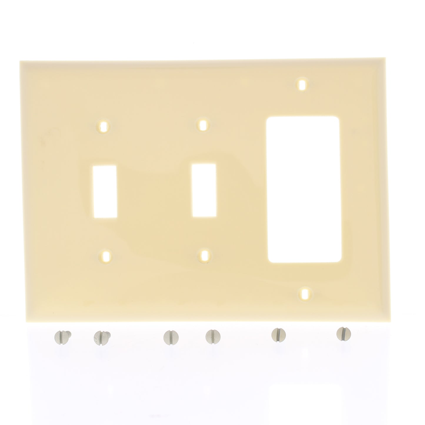 Bryant N2133DM Ivory 3-Gang Toggle Decorator Unbreakable Nylon Wallplate Cover