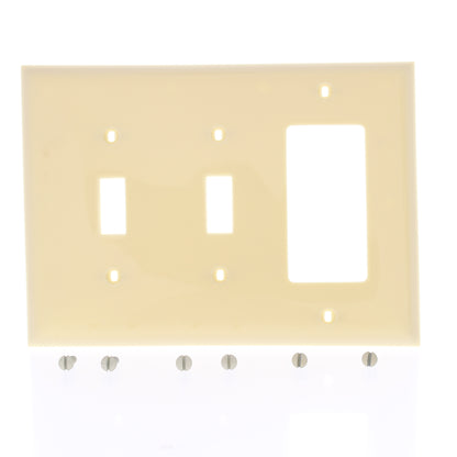 Bryant N2133DM Ivory 3-Gang Toggle Decorator Unbreakable Nylon Wallplate Cover