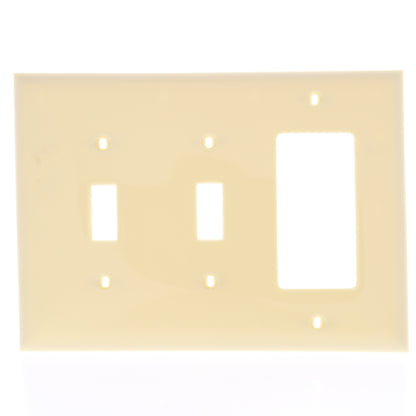Bryant N2133DM Ivory 3-Gang Toggle Decorator Unbreakable Nylon Wallplate Cover