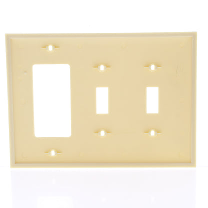 Bryant N2133DM Ivory 3-Gang Toggle Decorator Unbreakable Nylon Wallplate Cover