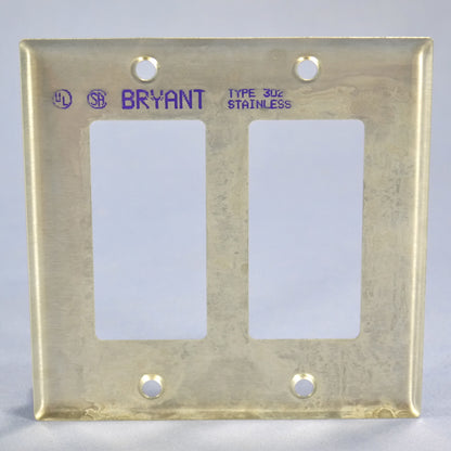 Bryant Standard 2G Non-Magnetic Stainless Steel Decorator Wallplate Cover S602D