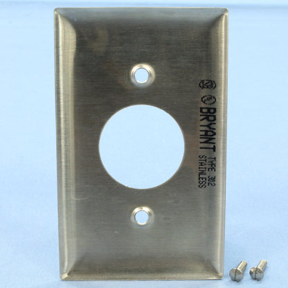 Bryant S611 Non-Magnetic Stainless Steel 1-Gang 1.405 Receptacle Wallplate Cover